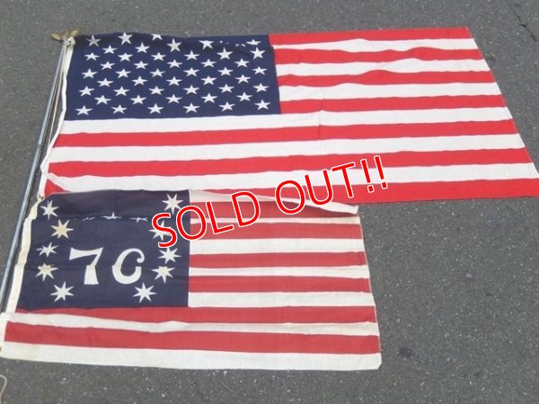 画像1: dp-150511-02 Flag of the United States 70's Two in One Bicentennial Flag Set