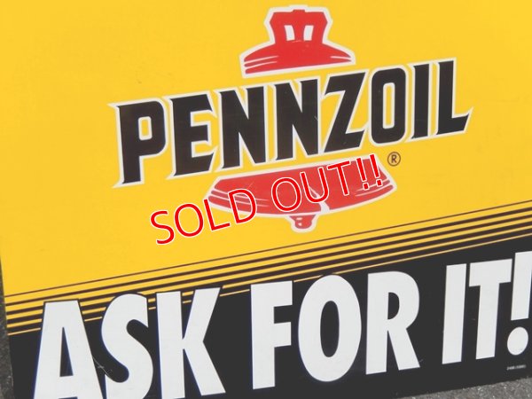 画像2: dp-150811-06 Pennzoil / 90's w-side Metal sign