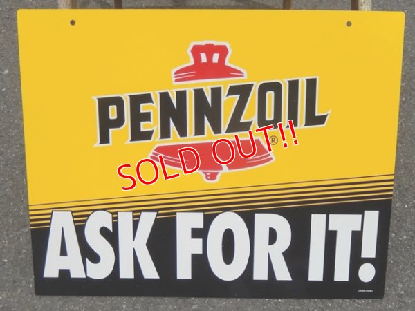 画像1: dp-150811-06 Pennzoil / 90's w-side Metal sign