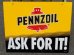 画像1: dp-150811-06 Pennzoil / 90's w-side Metal sign (1)