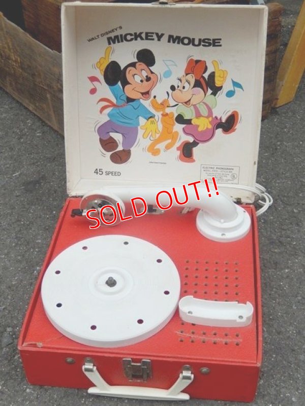 画像1: ct-150825-30 Mickey Mouse & Minnie Mouse / 60's-70's Record Player