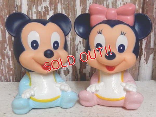 画像1: ct-150901-26 Baby Mickey Mouse & Minnie Mouse / 80's-90's Rubber Toy