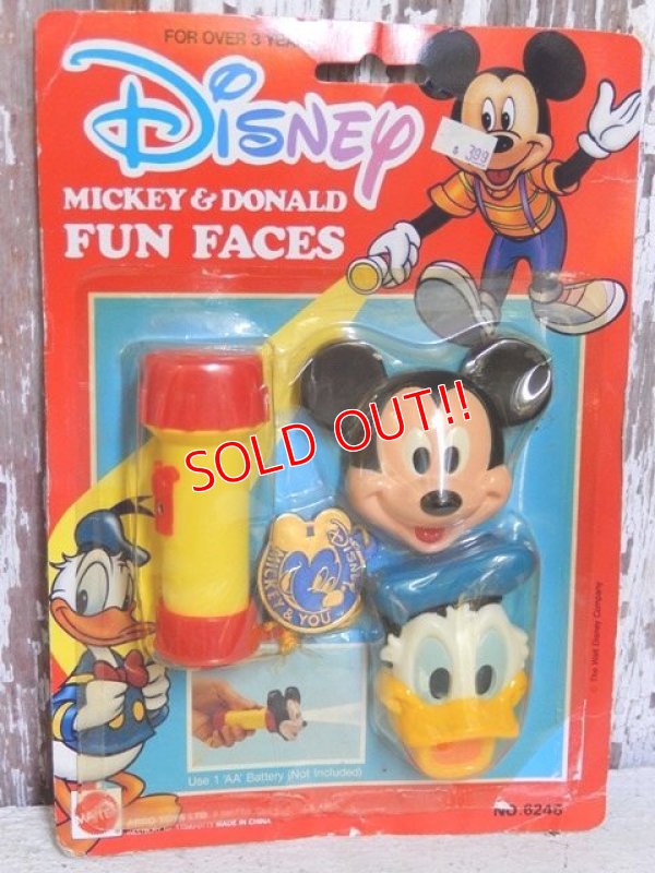 画像1: ct-150825-22 Mickey Mouse & Donald Duck / Mattel 80's Fun Faces Flashlight