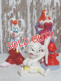 ct-151001-04 Roger Rabbit,Jessica Rabbit & Baby Herman / 90's Ceramic Figure Set