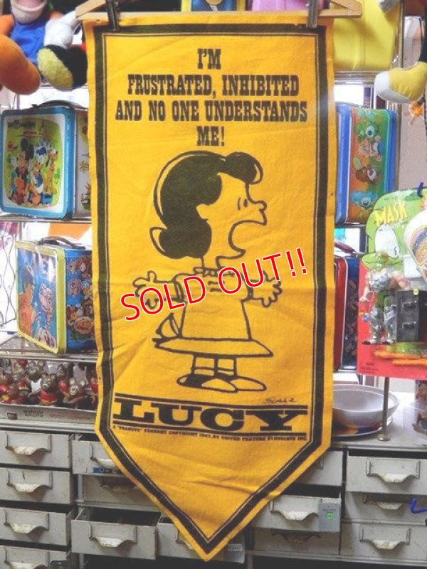 画像1: ct-151001-10 PEANUTS / 60's Banner "Lucy" Yellow