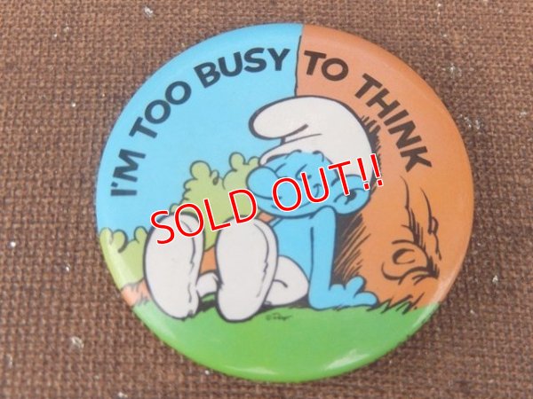 画像1: ct-151005-11 Smurf / 80's Pinback "I'm too busy to think"