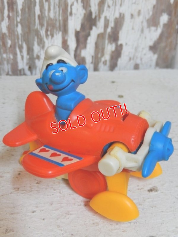 画像1: ct-151027-19 Smurf / Galoob 80's Wind up "Airplane"