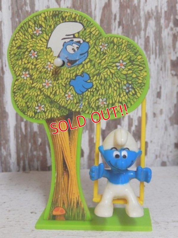 画像1: ct-151027-17 Smurf / Galoob 80's Wind up "Swing Seat"