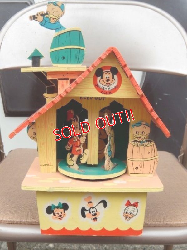 画像1: ct-151110-03 Mickey Mouse Club / Dolly Toy 50's Wall Decor Tree House Musical Box