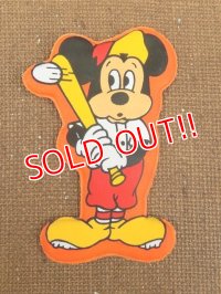 ct-151110-09 Mickey Mouse / 70's Vinyl Magnet "Baseball"