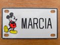 ct-150915-30 Mickey Mouse / 70's Name Plate "MARCIA"