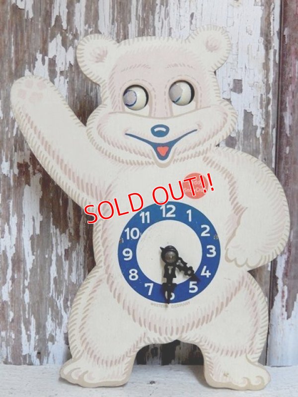 画像1: ct-151201-26 Teddy Snow Crop / 50's Wall Clock