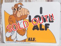 ct-151208-31 ALF / 80's Plastic Sign "I LOVE ALF"