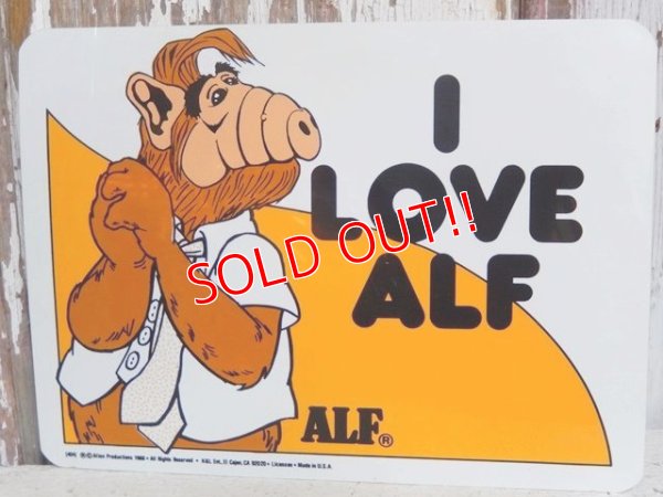 画像1: ct-151208-31 ALF / 80's Plastic Sign "I LOVE ALF"