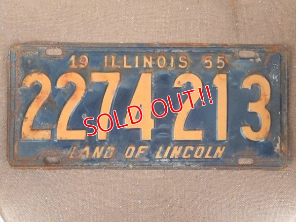 画像1: dp-160106-14 50's License plate "ILLINOIS"