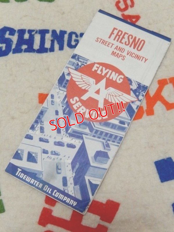 画像1: dp-160301-07 Flying A Service / 50's Road Map "Fresno"