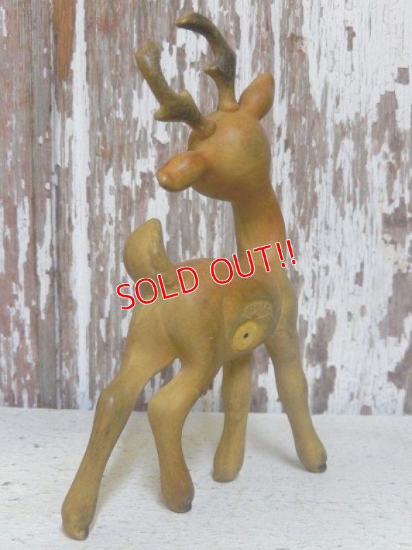 画像2: ct-160309-25 Rempel / 1950's Flagtail Reindeer Rubber Doll