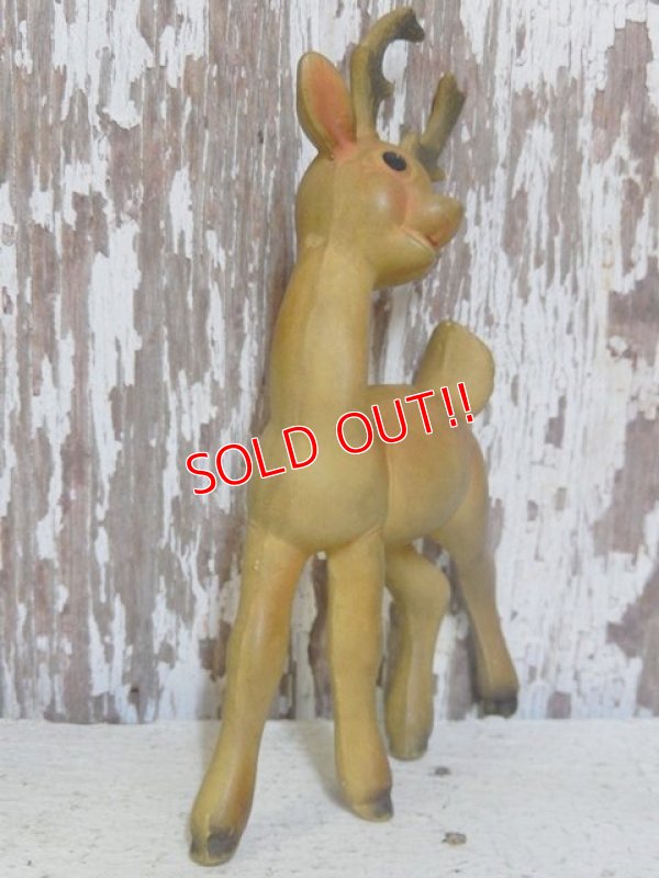 画像3: ct-160309-25 Rempel / 1950's Flagtail Reindeer Rubber Doll