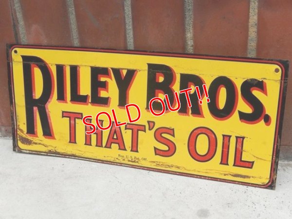 画像1: dp-160309-34 Riley Bros Oil / 50's Metal Sign