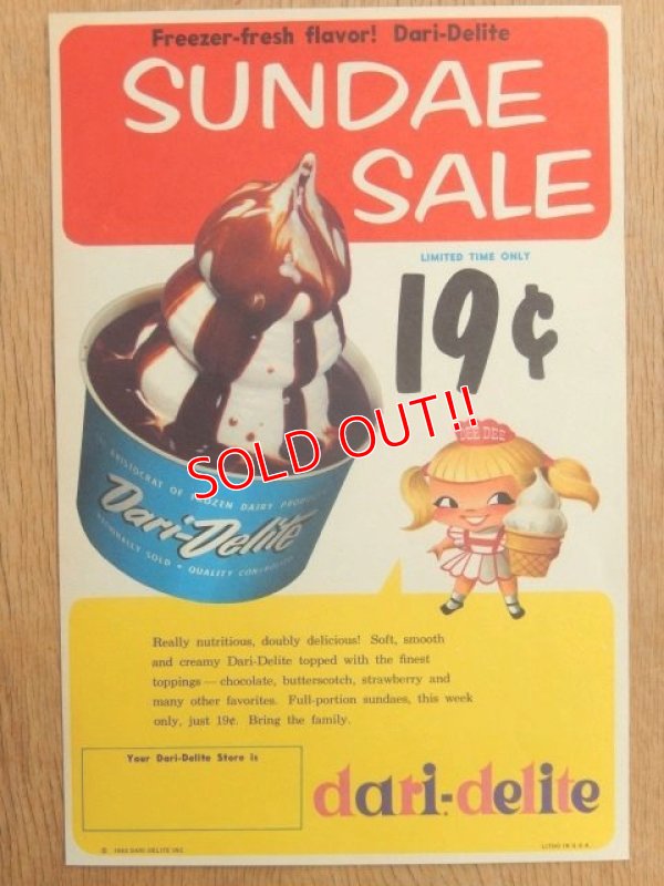 画像1: dp-160401-53 dari-delite / 60's AD "Sundae Sale"