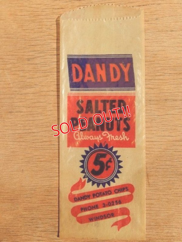 画像1: dp-160401-46 DANDY / Salted Peanut Vintage Paper Bag
