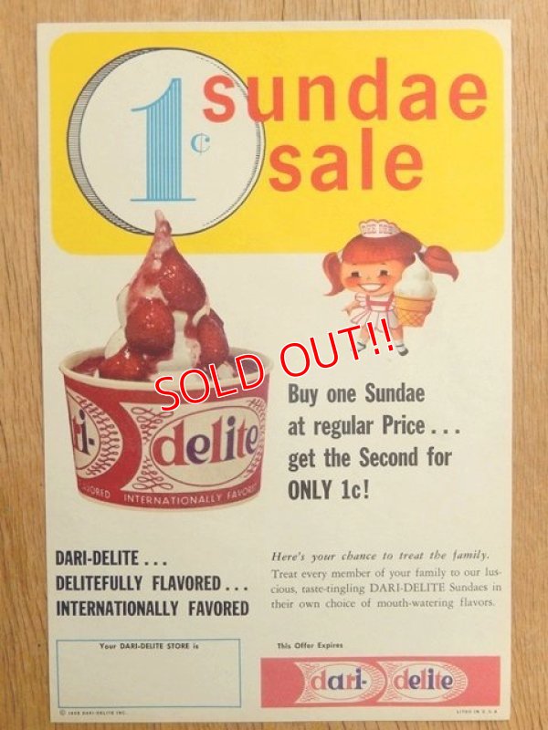 画像1: dp-160401-50 dari-delite / 60's AD "Sundae Sale"