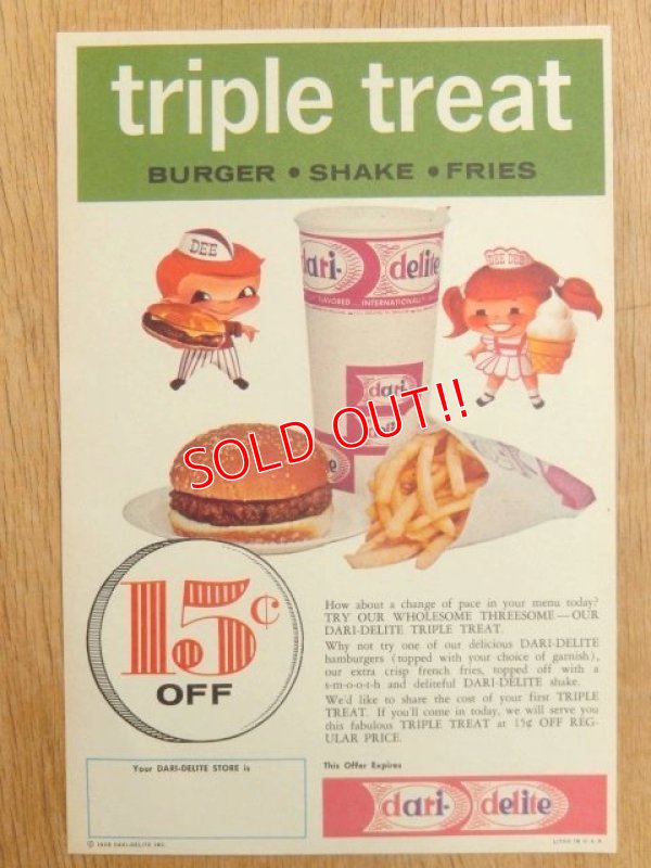 画像1: dp-160401-54 dari-delite / 60's AD "Triple Treat"