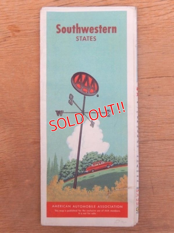 画像1: dp-160501-22 AAA / 50's Road Map "Southwestern STATES"