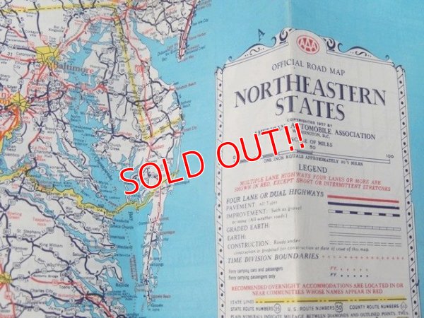 画像3: dp-160501-22 AAA / 50's Road Map "Northeastern STATES"