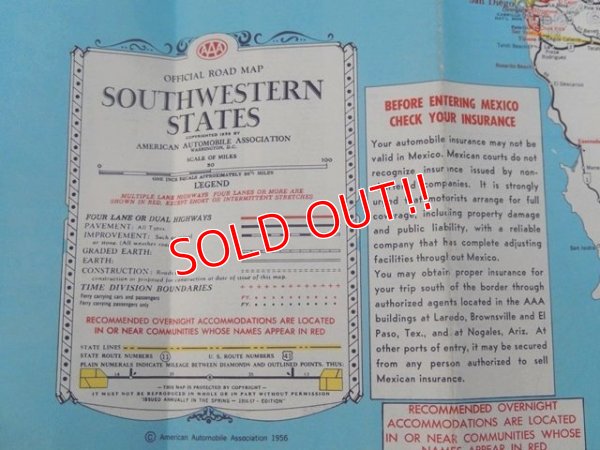 画像3: dp-160501-22 AAA / 50's Road Map "Southwestern STATES"