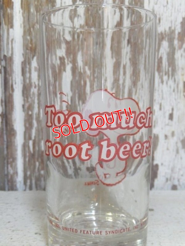 画像4: gs-160519-02 Snoopy / 70's "Too much root beer!" glass