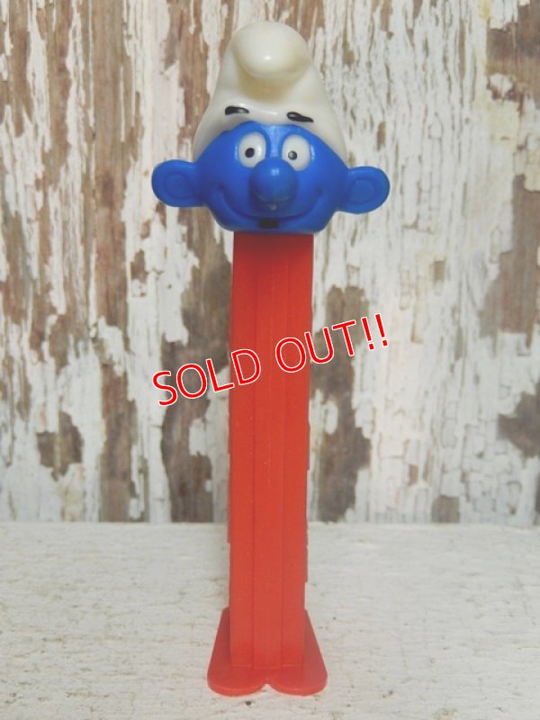 画像1: pz-130917-04 Smurf / 80's PEZ Dispenser "Thin feet Red Stem"