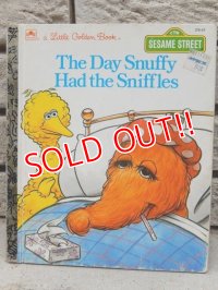 bk-160615-01 Sesame Street The Day Snuffy Had the Sniffles / 80's Little Golden Book