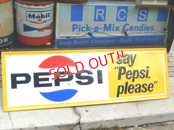 画像1: dp-160615-02 Pepsi / 60's Say "Pepsi please" Metal Sign