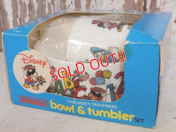 画像1: ct-160615-06 Walt Disney's / Eagle 80's Plastic Bowl Tumbler Set