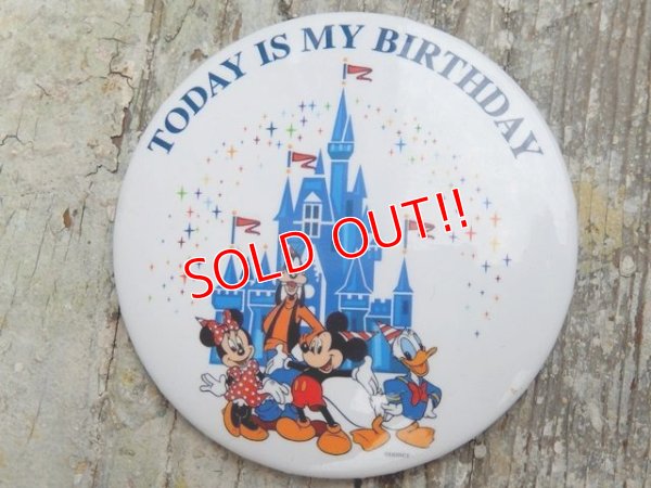 画像1: ct-160615-23 Disneyland / Today is My Birthday Pinback