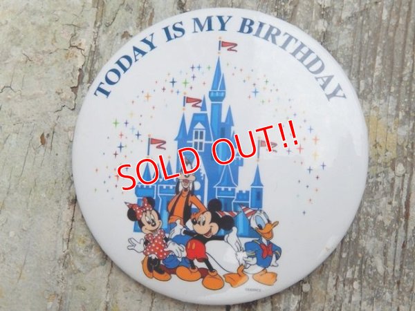 画像1: ct-160615-23 Disneyland / Today is My Birthday Pinback