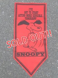 ct-160721-02 PEANUTS / 70's Banner "Snoopy" Red