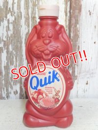 ct-160823-14 Nestlé / Quik Bunny 80's-90's Strawberry Syrup Bottle