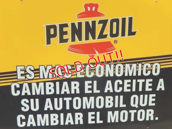 画像3: dp-160823-11 Pennzoil / 90's W-side Plastic Sign