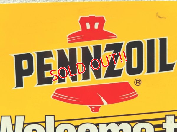 画像2: dp-160823-12 Pennzoil / 90's W-side Plastic Sign