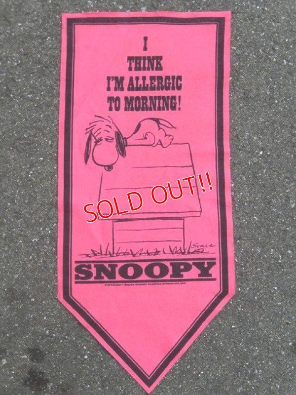 画像1: ct-160901-37 PEANUTS / 60's Banner "Snoopy" Pink