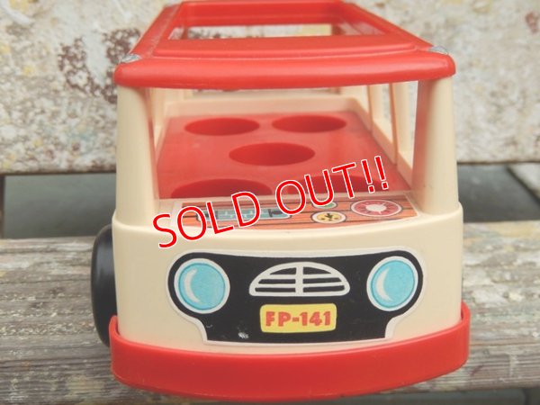 画像2: ct-161001-08 Fisher-Price / 1969 MINI BUS (Red×Ivory)