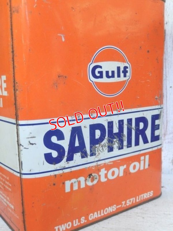 画像4: dp-161101-10 Gulf / 60's-50's Saphire Two U.S Gallons Motor Oil Can
