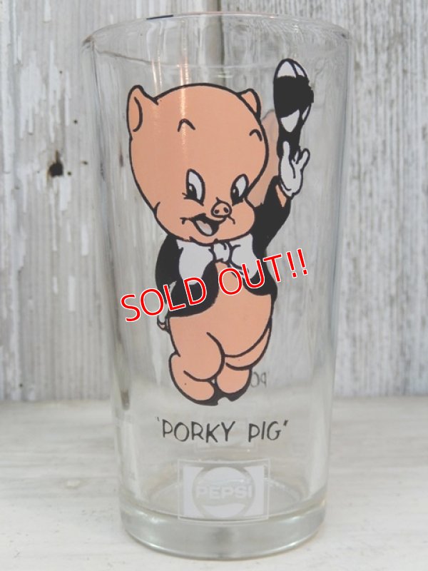 画像1: gs-170111-02 Porky Pig / PEPSI 1973 Collector series glass (short)