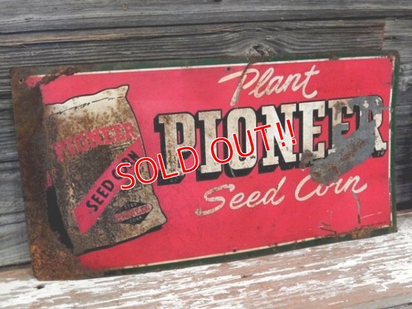 画像1: dp-170111-10 PIONEER SEED CORN / Vintage Metal Sign