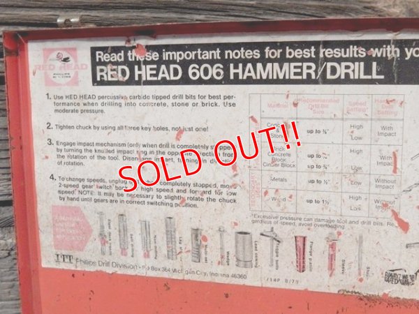 画像8: dp-170301-38 Red Head / Vintage Hammer Drill Tool Box