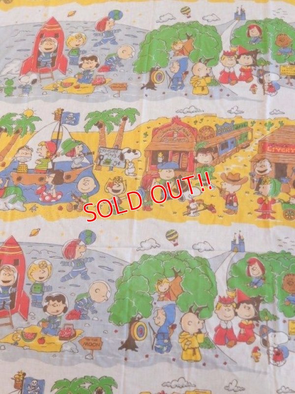 画像1: ct-170305-07 PEANUTS / 70's Flat Sheet (Twin)