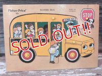 fp-141101-20 Fisher-Price / 1970's Pick-up & Peek Puzzle "School Bus"