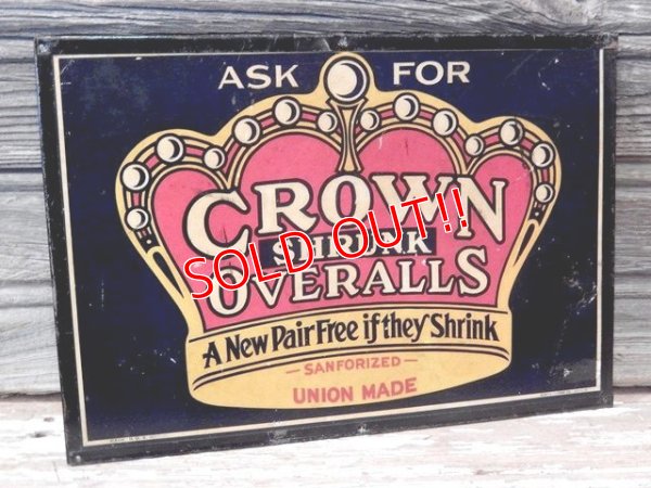 画像1: dp-170404-04 Crown Overalls / 1950's Sign